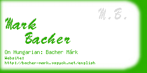 mark bacher business card